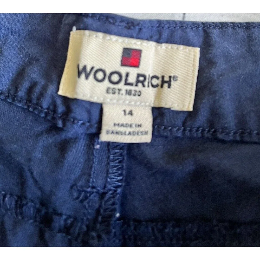 ✅SOLD Woolrich Navy Blue Ruched Legs Hiking Capris Crop Cargo Pants Size 14 - Picture 3 of 13